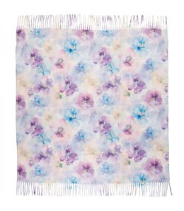 Kwiatowa kobieca chusta szal damski z frędzlami (Fioletowy)