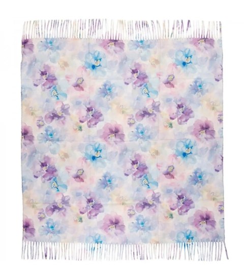Kwiatowa kobieca chusta szal damski z frędzlami (Fioletowy)