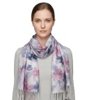 Kwiatowa kobieca chusta szal damski z frędzlami (Fioletowy)