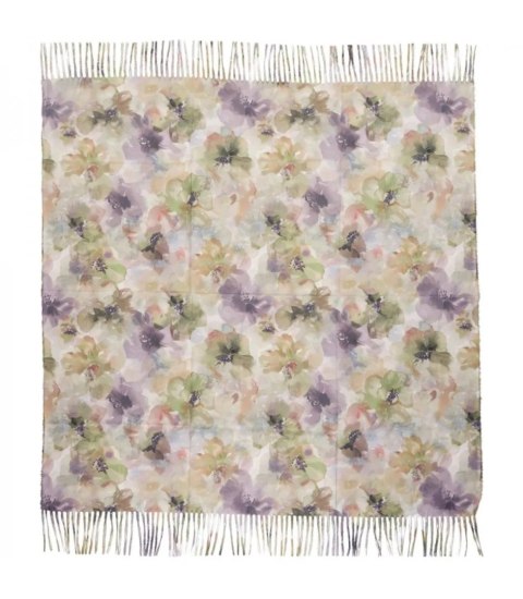 Kwiatowa kobieca chusta szal damski z frędzlami (Zielony)