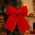 Czerwona kokarda, aksamitna, ozdoba świąteczna 20x20cm WOZ42