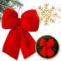Czerwona kokarda, aksamitna, ozdoba świąteczna 29x33cm WOZ43