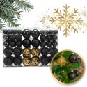 Komplet bombek bożonarodzeniowych 100szt. w opakowaniu czarne złote BSN65