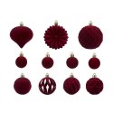 Komplet bombek na choinkę w opakowaniu, bombki welurowe 48szt. bordowe BSN72