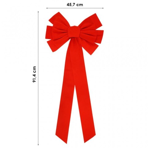 Duża czerwona kokarda ozdoba świąteczna na drzwi, choinkę 45,7 x 91,4cm WOZ46