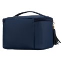 Granatowa kosmetyczka z tkaniny syntetycznej z poręcznym uchwytem - Peterson