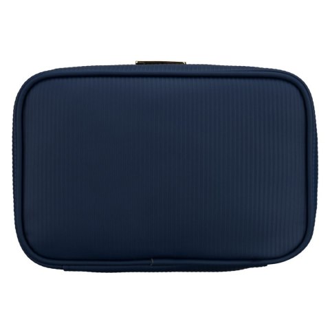 Granatowa kosmetyczka z tkaniny syntetycznej z poręcznym uchwytem - Peterson