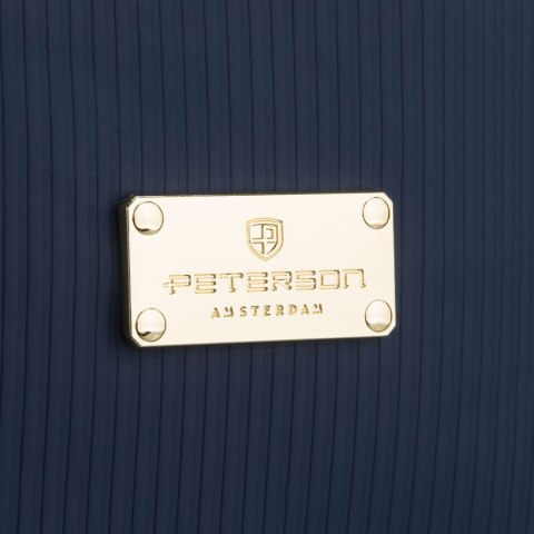 Granatowa kosmetyczka z tkaniny syntetycznej z poręcznym uchwytem - Peterson