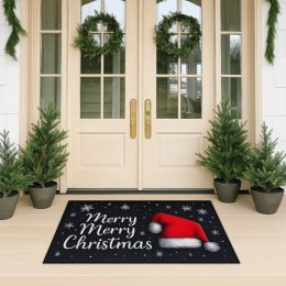 Dywanik wycieraczka świąteczna MERRY MERRY CHRISTMAS czarna 60x90cm DYW15