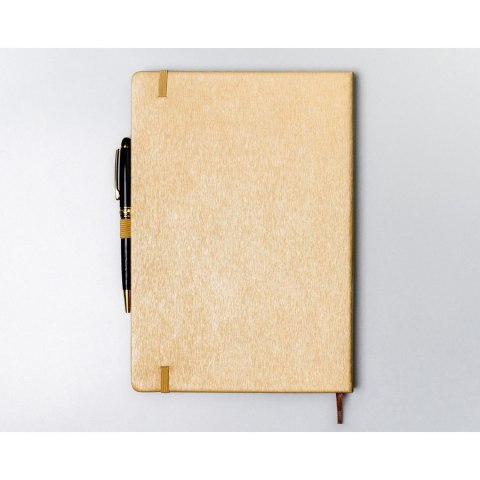 Beżowy notes w formacie A5 zadrukowany w linie - Peterson