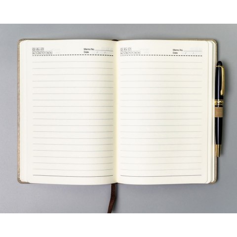 Beżowy notes w formacie B5 zadrukowany w linie - Peterson