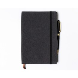 Czarny notes w formacie A5 zadrukowany w linie - Peterson