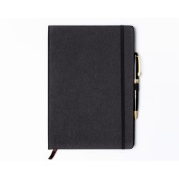 Czarny notes w formacie B5 zadrukowany w kropki, wyposażony w gumkę zamykającą - Peterson