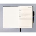Granatowy notes w formacie B5 z gumką zamykającą, zadrukowany w linie - Peterson