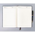 Granatowy notes w formacie B5 z gumką zamykającą, zadrukowany w linie - Peterson