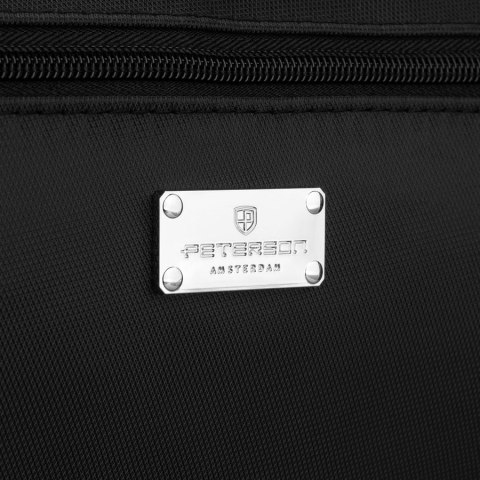 Kosmetyczka z tkaniny syntetycznej w czarnym kolorze, zamykana suwakiem - Peterson