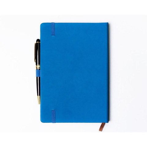 Niebieski notes w twardej oprawie zadrukowany w kropki - Peterson