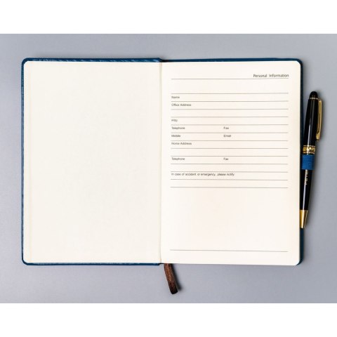 Niebieski notes w twardej oprawie zadrukowany w kropki - Peterson