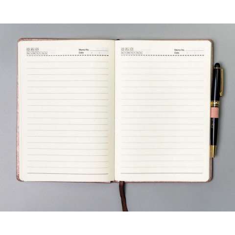 Notes w formacie A5 w różowym kolorze zadrukowany w linie - Peterson