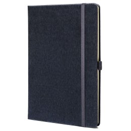 Notes w formacie A5 w szarym kolorze, wyposażony w gumkę zamykającą - Peterson