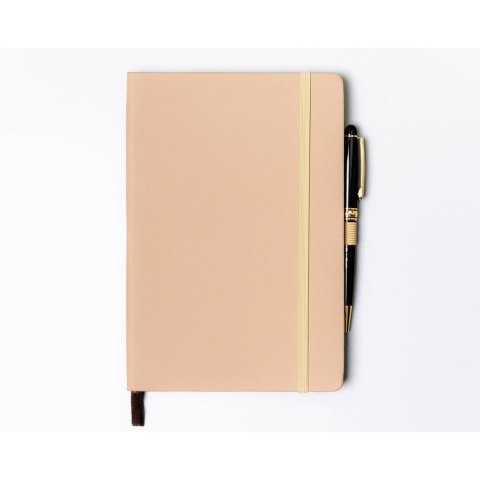 Notes w twardej oprawie w kolorze khaki i w formacie A5 zadrukowany w kropki - Peterson