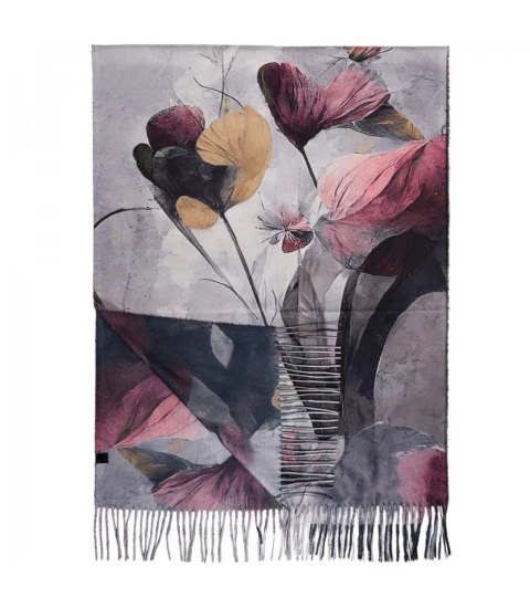 Kwadratowa chusta szal damski z frędzlami (Wielokolorowy || Szary)