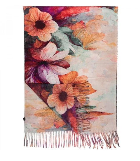 Kwadratowa chusta szal damski z frędzlami (Wielokolorowy)