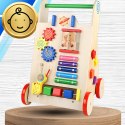 PCHACZ CHODZIK DREWNIANY Cymbałki Telefon Klocki Zegar Nauka Montessori