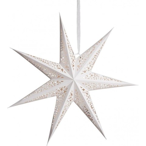 DUŻA GWIAZDA PAPIEROWA ŚWIĄTECZNA AŻUROWA biała 60 cm WITRAŻ 3D WG12
