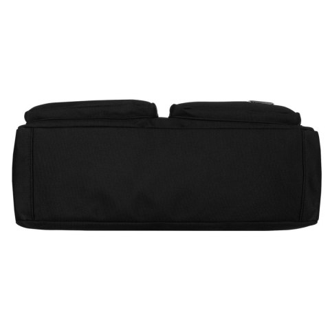 Czarna, pojemna torba damska z przegrodą na laptopa wykonana z poliestru - Peterson