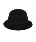 Kapelusz damski z miękkiej tkaniny teddy (Czarny)