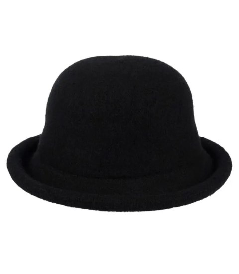 Kapelusz damski z miękkiej tkaniny teddy (Czarny)