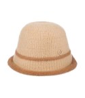 Kapelusz damski z naszywką dwukolorowy (Brązowy || Beżowy)