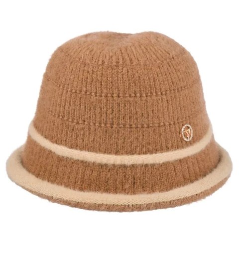 Kapelusz damski z naszywką dwukolorowy (Brązowy || Beżowy)