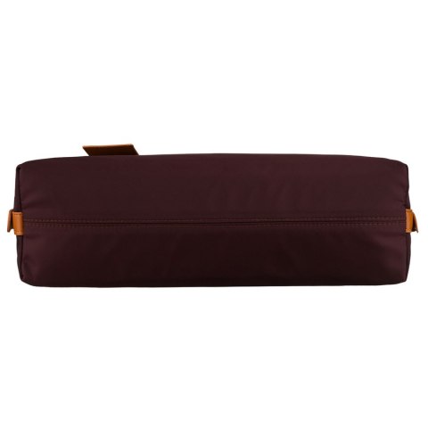 Bordowa listonoszka damska z poliestru i skóry ekologicznej zamykana suwakiem - Peterson