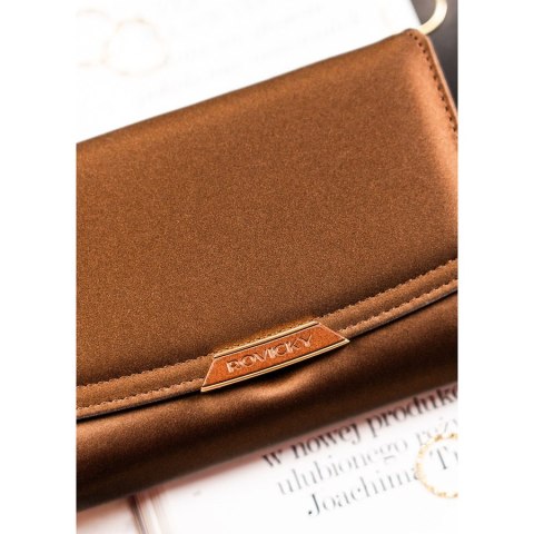 Brązowy portfel damski ze skóry ekologicznej wyposażony w system RFID - Rovicky