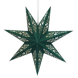 DUŻA GWIAZDA PAPIEROWA ŚWIĄTECZNA AŻUROWA welurowa zielona 45 cm WITRAŻ 3D WG10