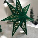 DUŻA GWIAZDA PAPIEROWA ŚWIĄTECZNA AŻUROWA welurowa zielona 45 cm WITRAŻ 3D WG10
