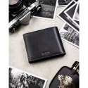 Duży portfel męski ze skóry naturalnej w czarnym kolorze wyposażony w system RFID - Peterson