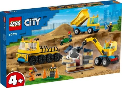 Lego CITY 60391 Ciężarówki i dźwig z kulą Lego CITY 60391 Ciężarówki i dźwig z kulą